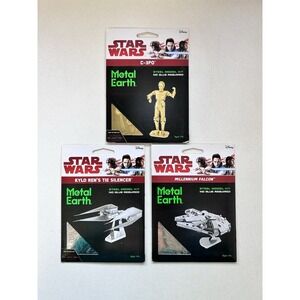 Lot Of 3 Fascinations Metal Earth Star Wars Disney 3D Laser Cut Model Kits